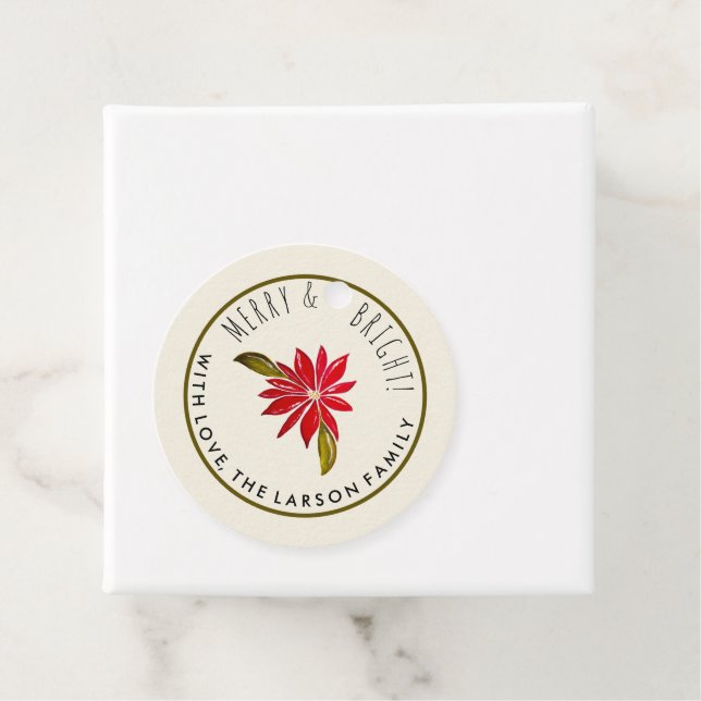 Classic Poinsettia Einfach Niedlich Moderne Weihna Geschenkanhänger (Beispiel)