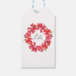 Classic Poinsettia Weihnachtskranz mit Beeren Geschenkanhänger