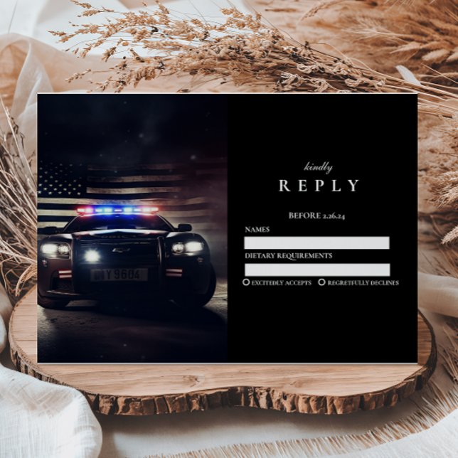 Classic Police Academy Graduation RSVP Karte (Von Creator hochgeladen)