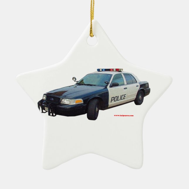 Classic_Police_Car_Black_White Keramikornament (Vorne)
