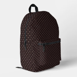 Classic Polka Dot Pattern, Brown, Boho Polka Dots Bedruckter Rucksack