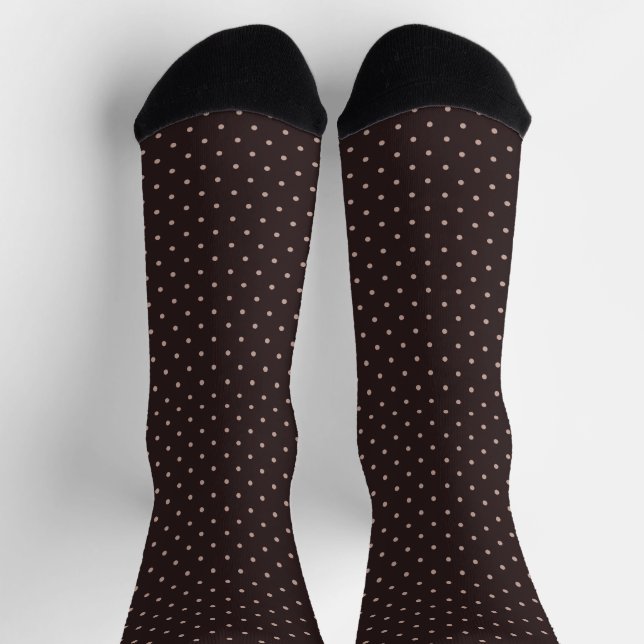 Classic Polka Dot Pattern, Brown, Boho Polka Dots Socken (Oben)