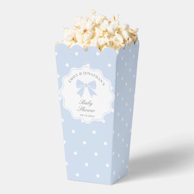 Classic Polka Dots Dusty Blue Bow Boy Baby Dusche Geschenkschachtel (Geplatzt)
