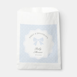 Classic Polka Dots Dusty Blue Bow Boy Baby Dusche Geschenktütchen