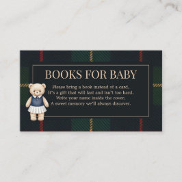 Classic Polo Teddy Bear Preppy Plaid Baby Shower Begleitkarte