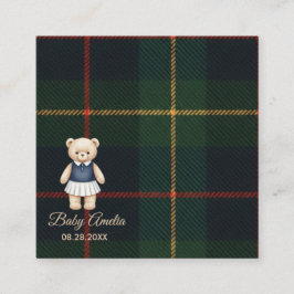 Classic Polo Teddy Bear Preppy Plaid Baby Shower Begleitkarte