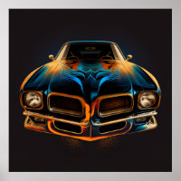 Classic Pontiac Firebird in Silhouette w/dark bg