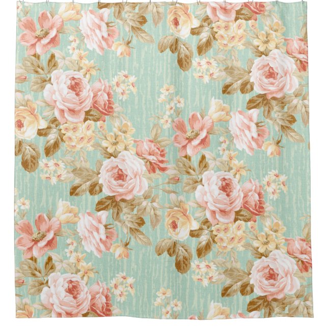 Classic Popular Flower Seamless pattern background Duschvorhang (Vorderseite)