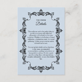 Classic Powder Blue Ornately Framed Wedding Begleitkarte