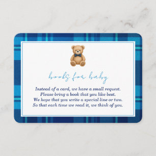 Classic Preppy Blue Kariert Bären Books for Baby Begleitkarte