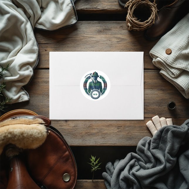 Classic Preppy Charm Monogram Runder Aufkleber (Classic Preppy Charm Monogram Classic Round Sticker)