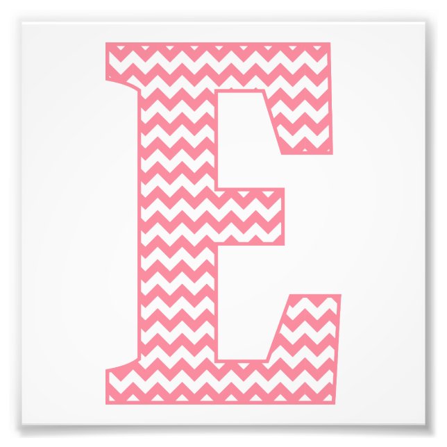Classic Preppy Pink Zickzack Letter E Monogram Fotodruck (Vorne)