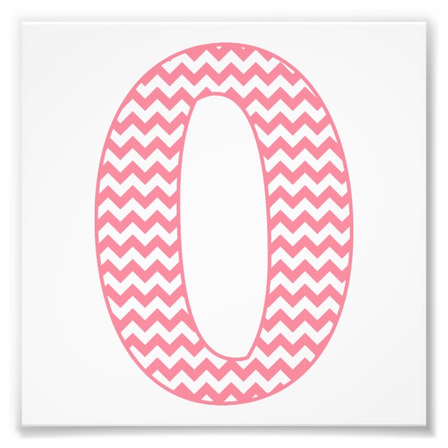 Classic Preppy Pink Zickzack Letter O Monogram Fotodruck (Vorne)