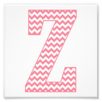Classic Preppy Pink Zickzack Letter Z Monogram