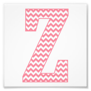 Classic Preppy Pink Zickzack Letter Z Monogram Fotodruck