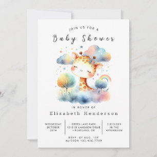 Classic Printable Giraffe Baby Dusche Einladung