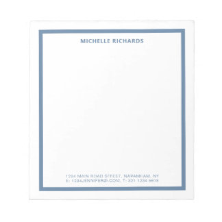 Classic Professional Dusty Blue Border Stationery Notizblock