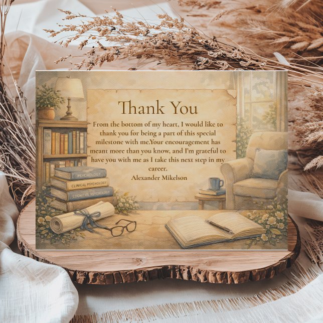 Classic Psychology Graduation Dankeskarte (Von Creator hochgeladen)