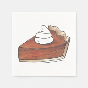 Classic Pumpkin Pie Slice Erntedank Dinner Food Serviette
