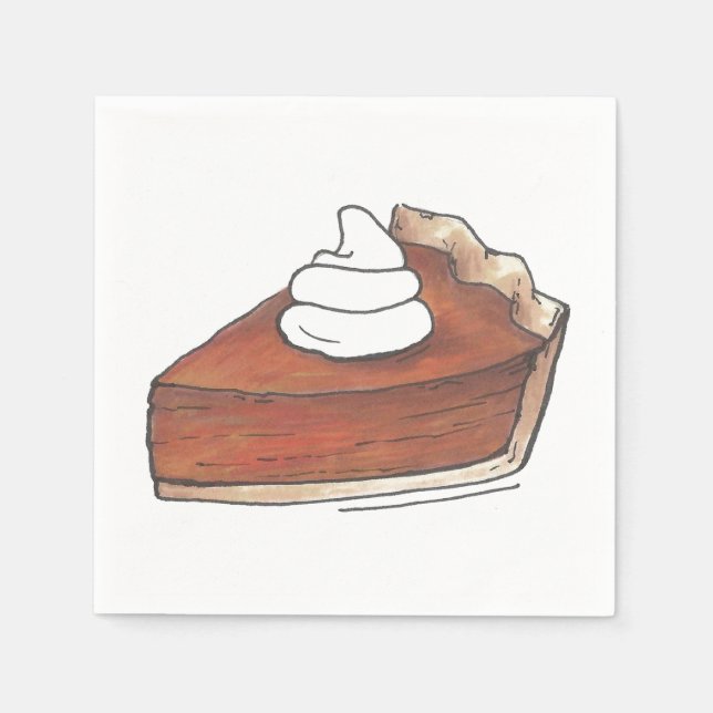 Classic Pumpkin Pie Slice Erntedank Dinner Food Serviette (Vorderseite)