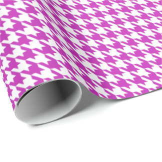 Classic Purple and White Houndstooth Pattern Geschenkpapier