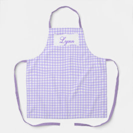 Classic Purple & White Gingham | Personalized Name Schürze
