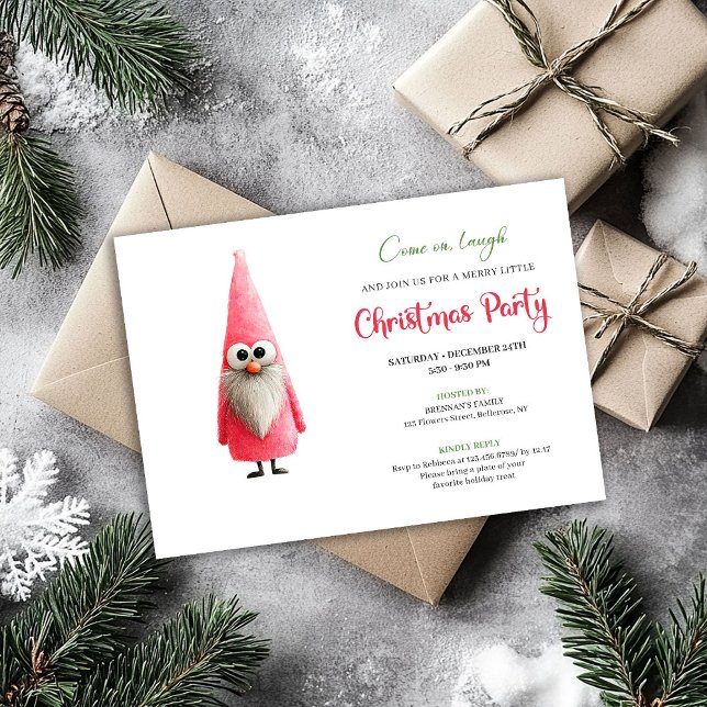 Classic quirky pink santa holiday invitation einladung (Classic quirky pink santa holiday invitation

)