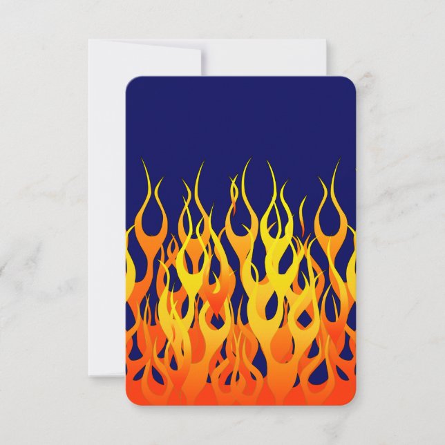 Classic Racing Flames Fire on Navy Blue (Vorderseite)