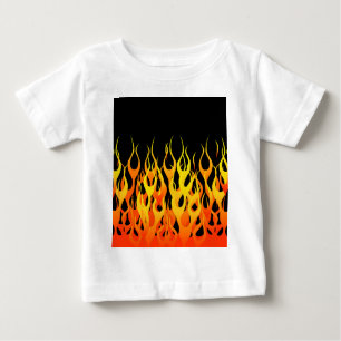 Classic Racing Flames on Solid Black Baby T-shirt