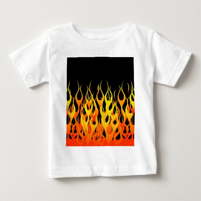 Classic Racing Flames on Solid Black Baby T-shirt (Vorderseite)