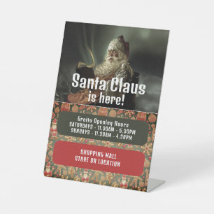 Classic Reading Santa, Santa Claus Besuchszeiten Sockelschild