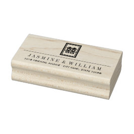 Classic Rectangle Double Happiness Chinese Wedding Gummistempel