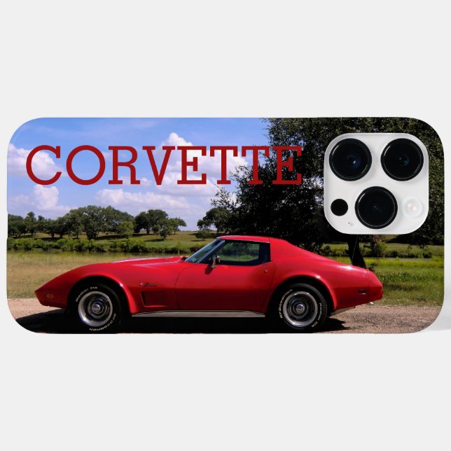Classic Red 1975 Corvette Stingray Case-Mate iPhone Hülle (Rückseite (Horizontal))