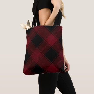 Classic Red and Black Buffalo Plaid Tote Bag, Rust