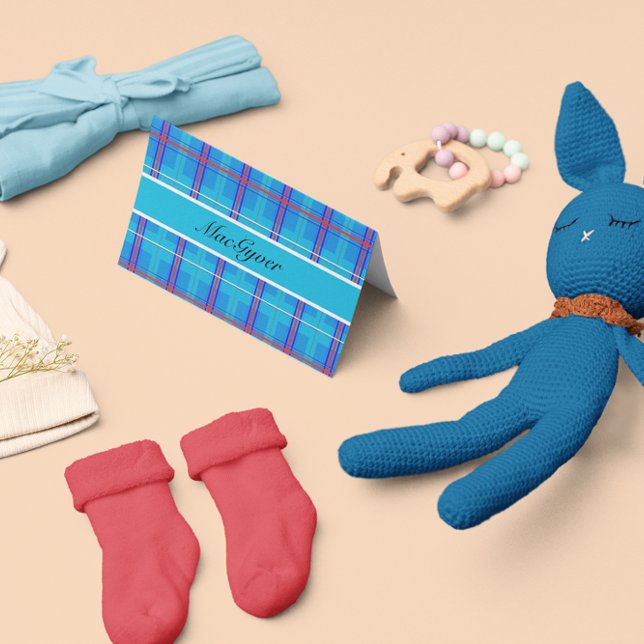 Classic Red and Blue Scottish Tartan, kundenspezif Karte (Von Creator hochgeladen)