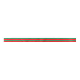 Classic Red and Green Christmas Stripes Satinband
