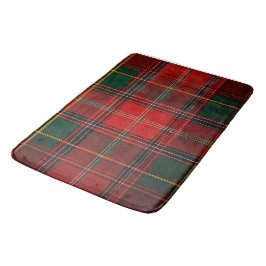 Classic Red and Hunter Green Plaid Tartan Bath Mat Badematte