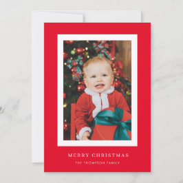 Classic Red Background Foto Weihnachtskarte Einladung
