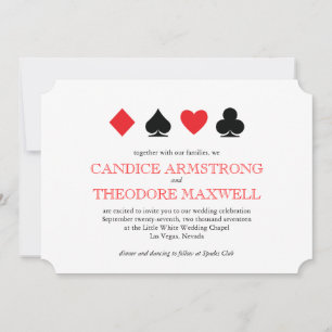 Classic Red Black Card Anzugs Las Vegas Wedding Einladung