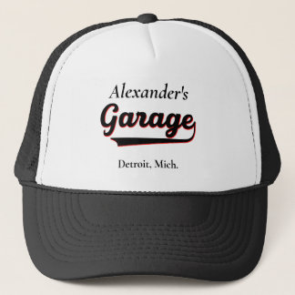 Classic Red Black Garage Baseball Trucker Hat Truckerkappe