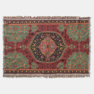 Classic Red Black & Green, Persian Rug Carpet Decke