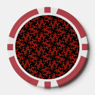 Classic Red Black Pattern Pokerchips