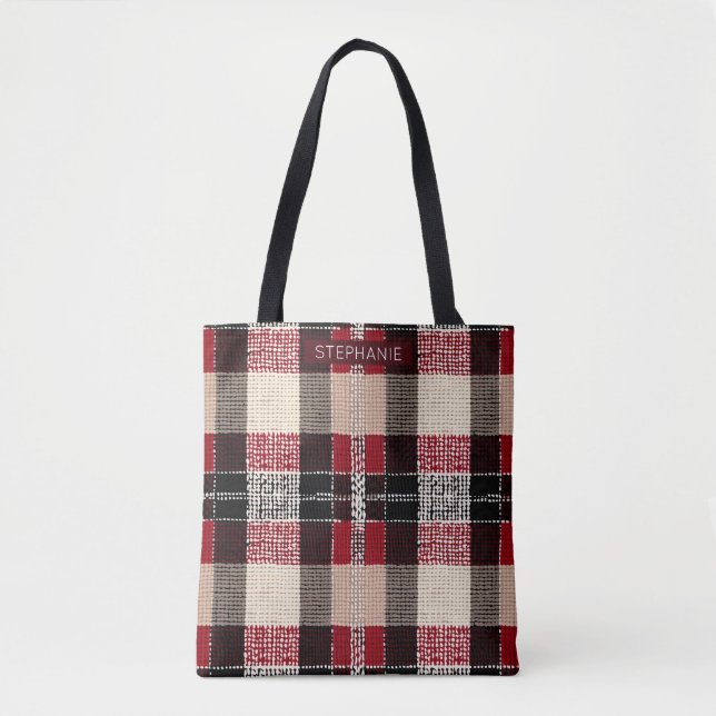 Classic Red & Black Tartan Kariert - Rustikales Wo (Vorderseite)