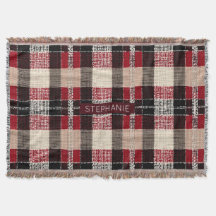 Classic Red & Black Tartan Kariert - Rustikales Wo Decke