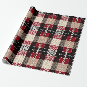Classic Red & Black Tartan Kariert - Rustikales Wo Geschenkpapier