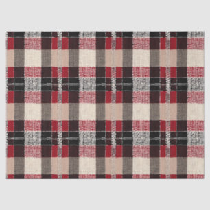 Classic Red & Black Tartan Kariert - Rustikales Wo Seidenpapier