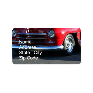 Classic Red Car Address Labels Adressaufkleber