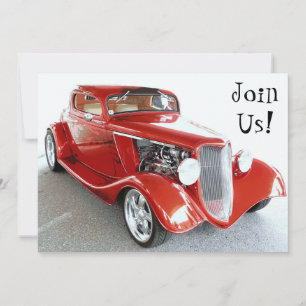 Classic Red Car Retirement Party Einladung