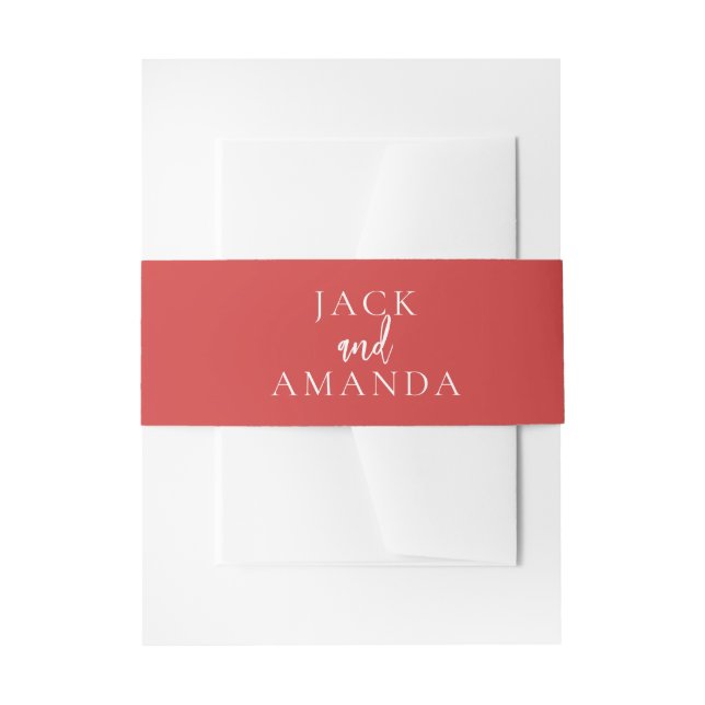 Classic Red Cheerful Wedding Einladung Bly Band (Vorderseite Beispiel)