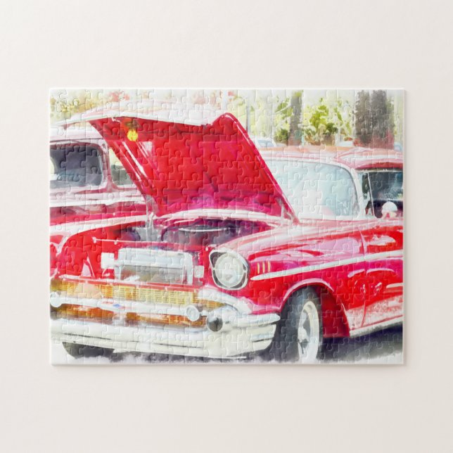 Classic Red Chevy Jigsaw Puzzle (Horizontal)